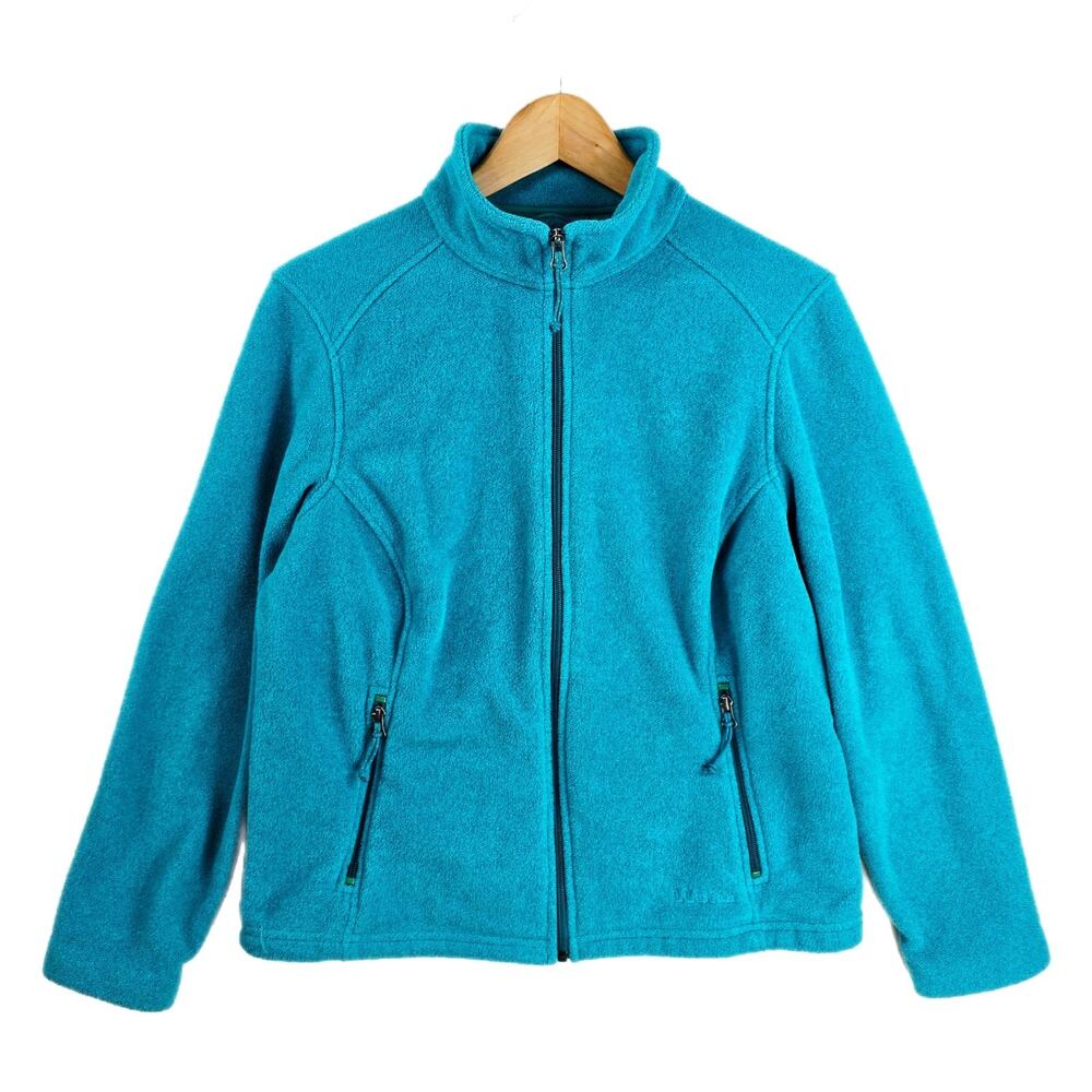 LL‎ BEAN Full Zip Fleece Jacket Women’s Small Petite Polartec Mint Green Pockets